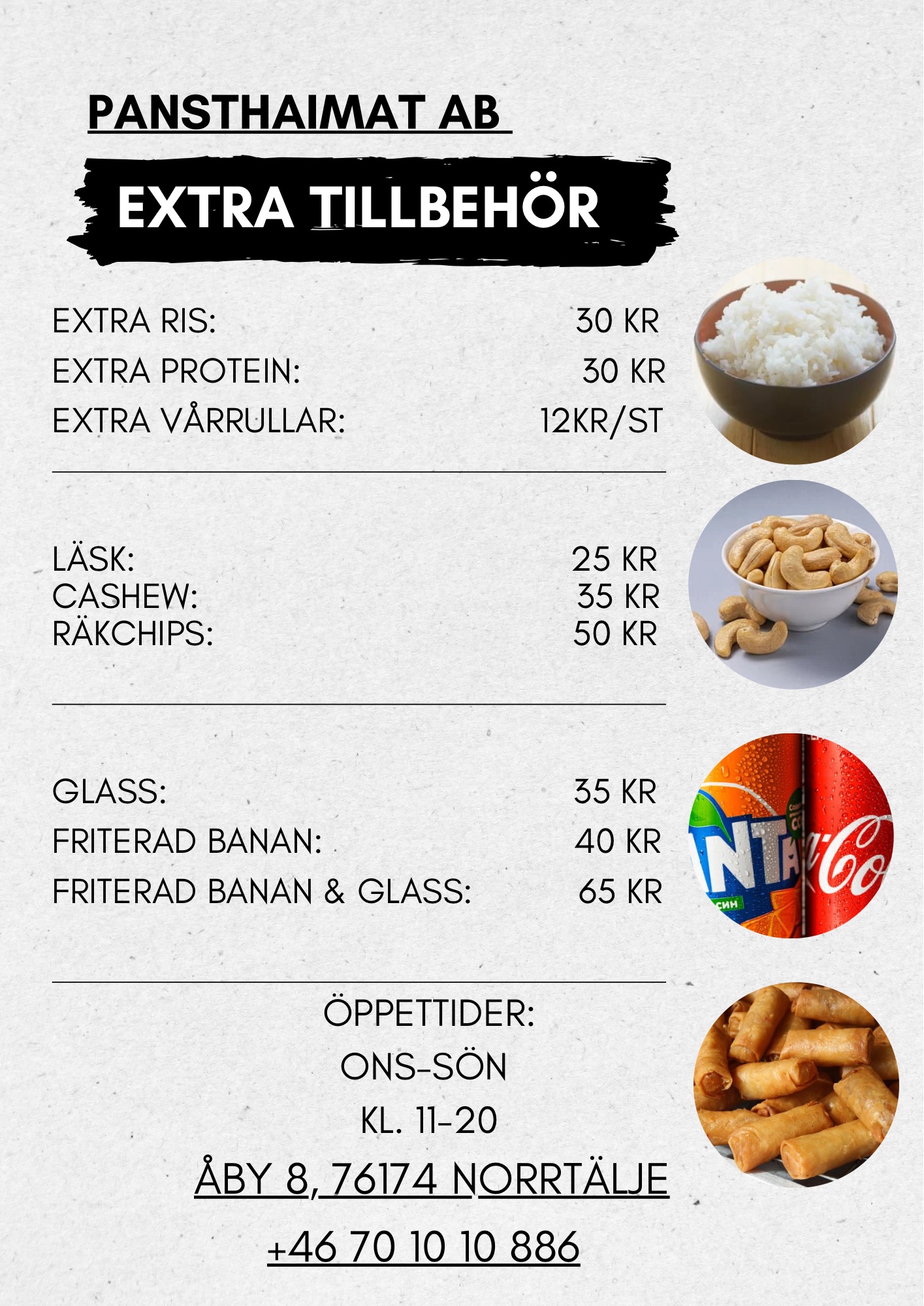 White and black modern simple food menu
