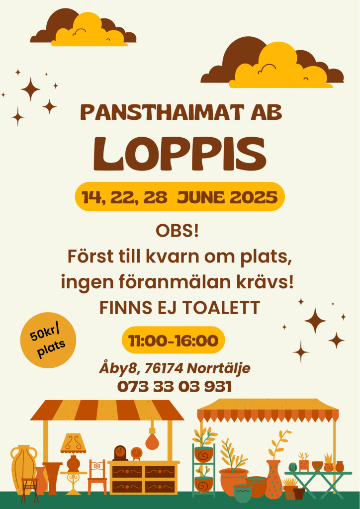 Yellow and brown modern illustrative pop up market poster